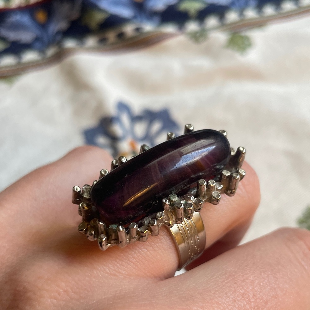 Purple Stone Statement Ring - image 1